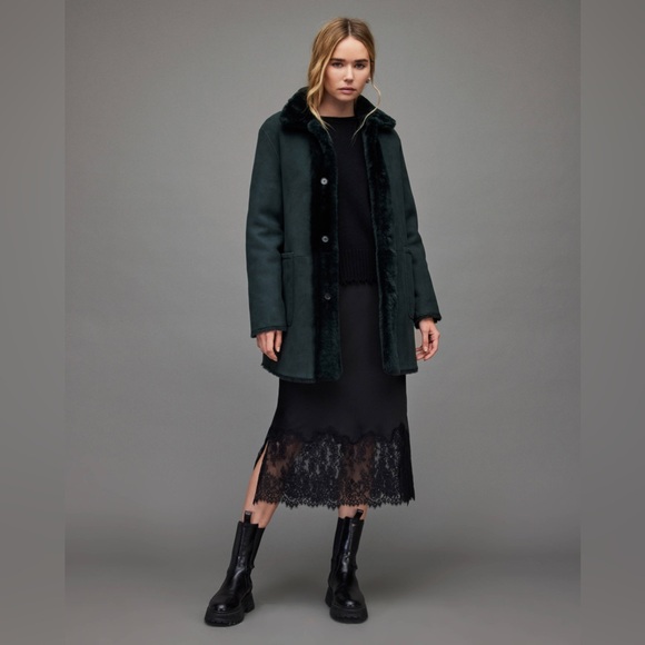 All Saints Serra Shearling Reversible Jacket - Picture 5 of 13